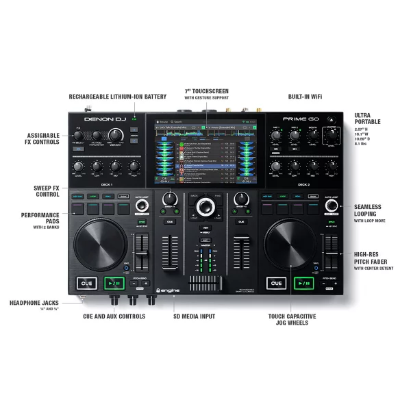 Controleur DJ Denon DJ Prime GO